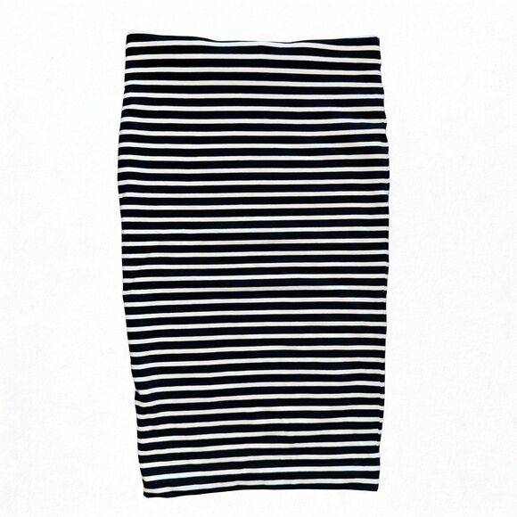 H&M Dresses & Skirts - H&M Women’s Striped Black White Cotton Stretch Skirt Size S Bodycon Pencil Midi